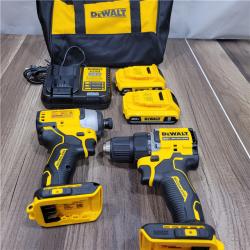 AS-IS DEWALT ATOMIC 20-Volt MAX Lithium-Ion Cordless Combo Kit (2-Tool) with (2) 2.0Ah Batteries, Charger and Bag