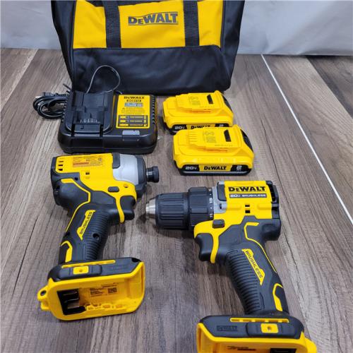 AS-IS DEWALT ATOMIC 20-Volt MAX Lithium-Ion Cordless Combo Kit (2-Tool) with (2) 2.0Ah Batteries, Charger and Bag