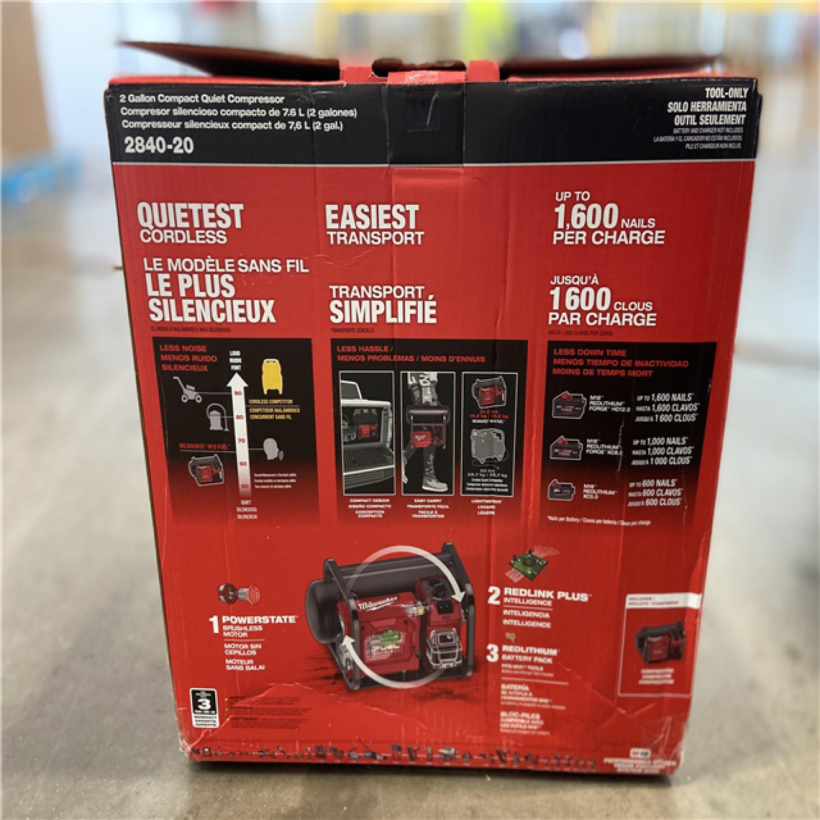 AS-IS  - Milwaukee M18 FUEL 18-Volt Lithium-Ion Brushless Cordless 2 Gal. Electric Compact Quiet Compressor (Tool-Only)