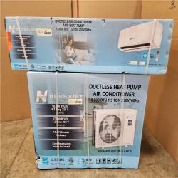 Phoenix Location NEW Hessaire DIY 22.5 SEER2 18,000 BTU Wi-Fi 1.5-Ton Ductless Mini Split Air Conditioner,Heat Pump, Variable Speed Inverter-208V/230V