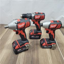 AS-IS Milwaukee M18 18V Lithium-Ion Cordless Combo Kit (8-Tool) with (3) Batteries, Charger and (2) Tool Bags