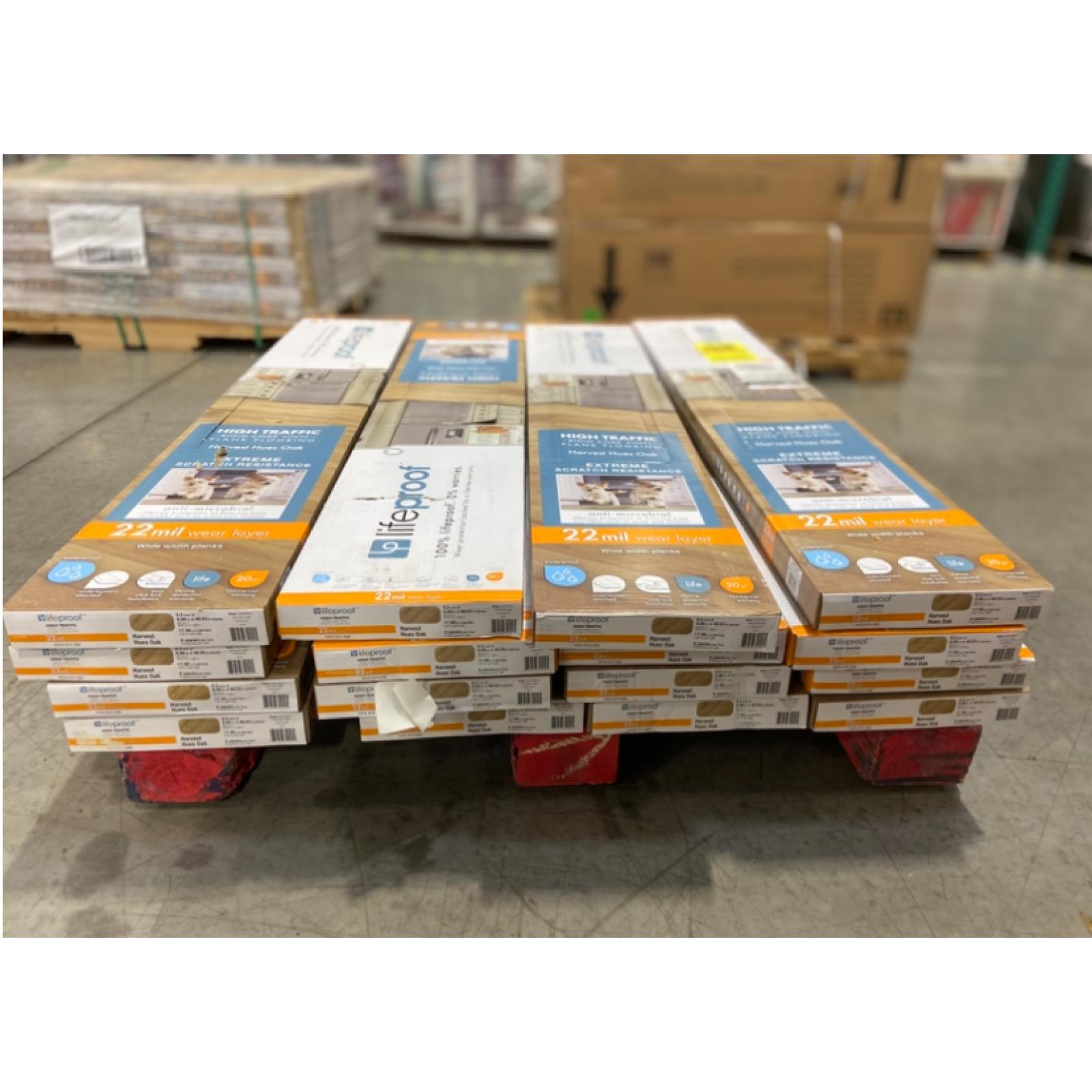 DALLAS LOCATION - Lifeproof Harvest Hues Oak 22 MIL x 9 in. W x 48 in. L Click Lock Waterproof Luxury Vinyl Plank Flooring (18 sq. ft. /case) - 16 CASES