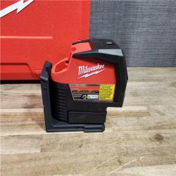 HOUSTON LOCATION - AS-IS (APPEARS LIKE NEW) Milwaukee M12 12-Volt Lithium-Ion Cordless Green 125 Ft. Cross Line and Plumb Points Laser Level Kit W/3.0 Ah Battery