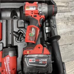 AS-IS Milwaukee FUEL 18V Lithium-Ion Brushless Cordless Hammer Drill and Impact Driver Combo Kit