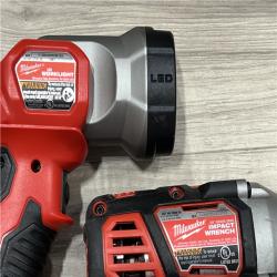 AS-IS Milwaukee M18 18V Lithium-Ion Cordless Combo Kit (8-Tool) with (3) Batteries  Charger and Tool Bag