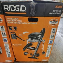 Phoenix LIKE NEW RIDGID 16 Gal. 6.5 Peak HP NXT Shop Vacuum HD1600 Wet Dry Vac with Detachable Blower  Filter  Accessories and LED Cuff