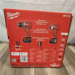 NEW- Milwaukee 18V Cordless Brushed 2-Tool Drill/Driver and Impact Driver Kit