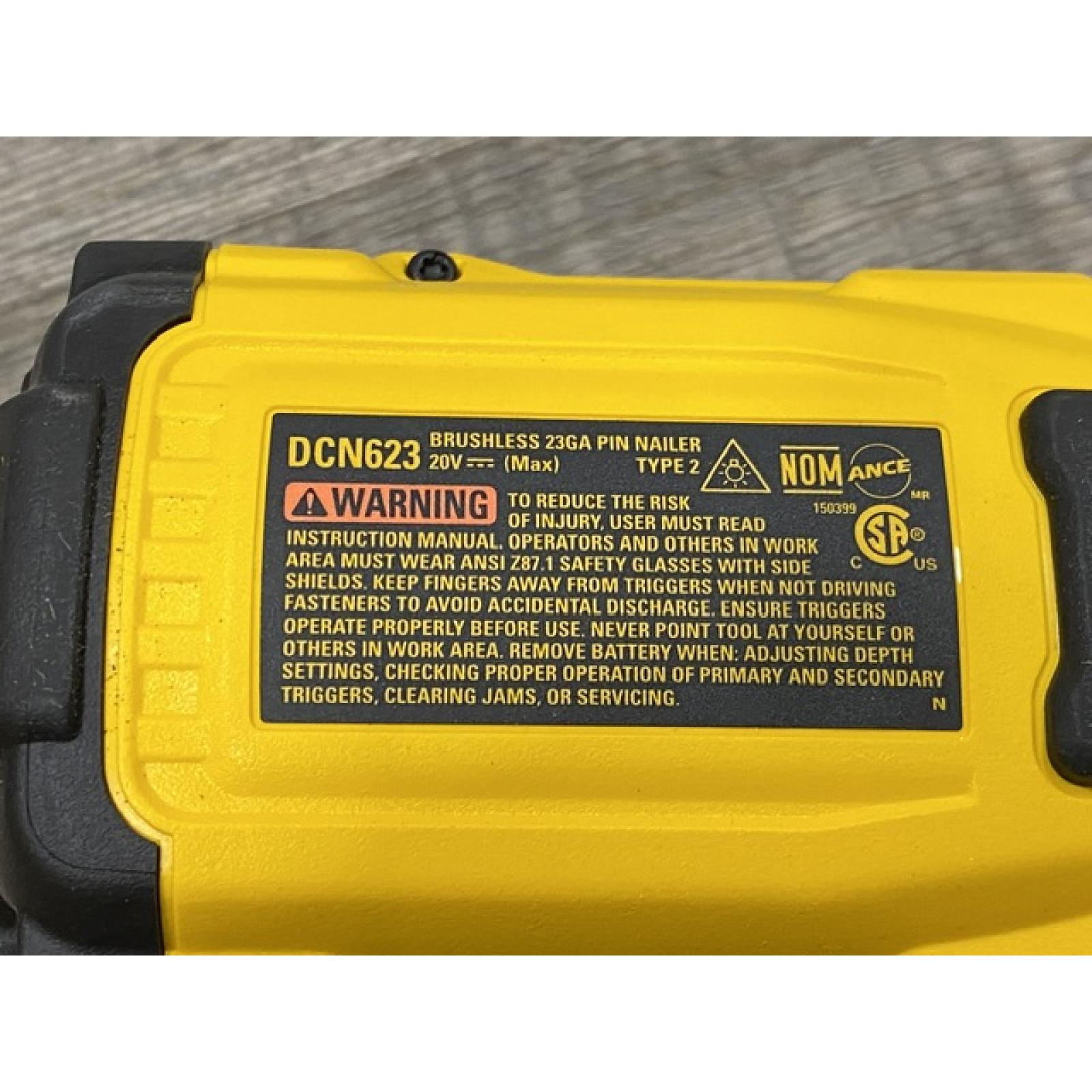 AS-IS DEWALT ATOMIC 20V MAX Lithium Ion Cordless 23 Gauge Pin Nailer (Tool Only)