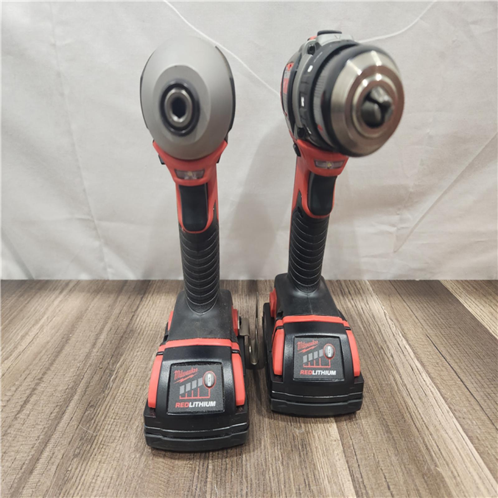 AS-IS- Milwaukee 18V Cordless Brushed 2-Tool Drill/Driver and Impact Driver Kit