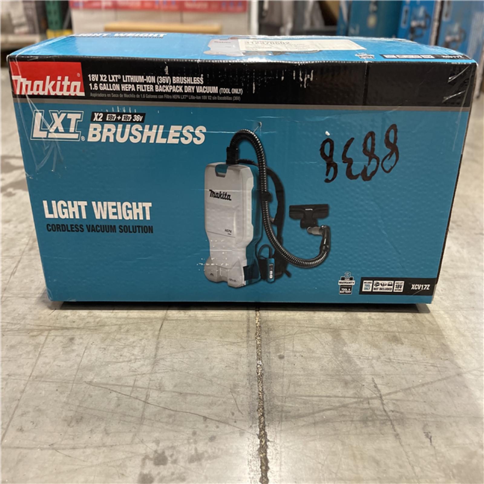 NEW! - Makita 18V X2 LXT Lithium-Ion (36V) Brushless Cordless 1.6 Gal. HEPA Filter Backpack Dry Vacuum (Tool-Only)