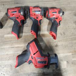 HOUSTON LOCATION - AS-IS MILWAUKEE 4 TOOL COMBO KIT W/ (2) BATTERY & CHARGER