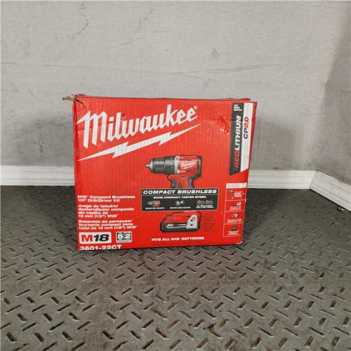 HOUSTON LOCATION - AS-IS Milwaukee M18 Compact Cordless Brushless 1 Tool Drill and Driver Kit