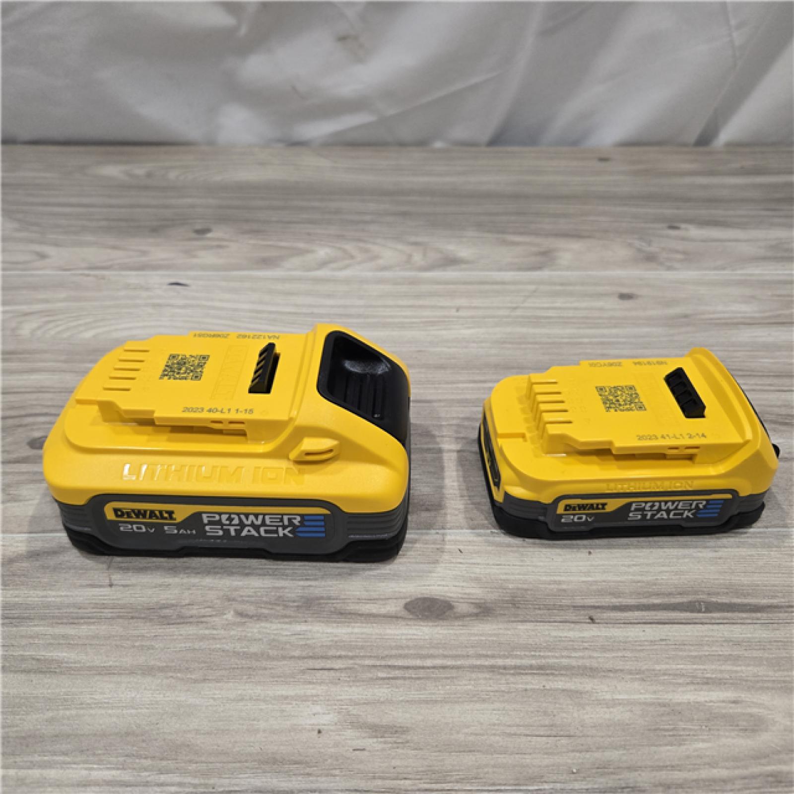 AS-IS DeWalt 20V MAX POWERSTACK DCBP315-2C Lithium-Ion 1.7Ah and 5Ah Battery and Charger Starter Kit
