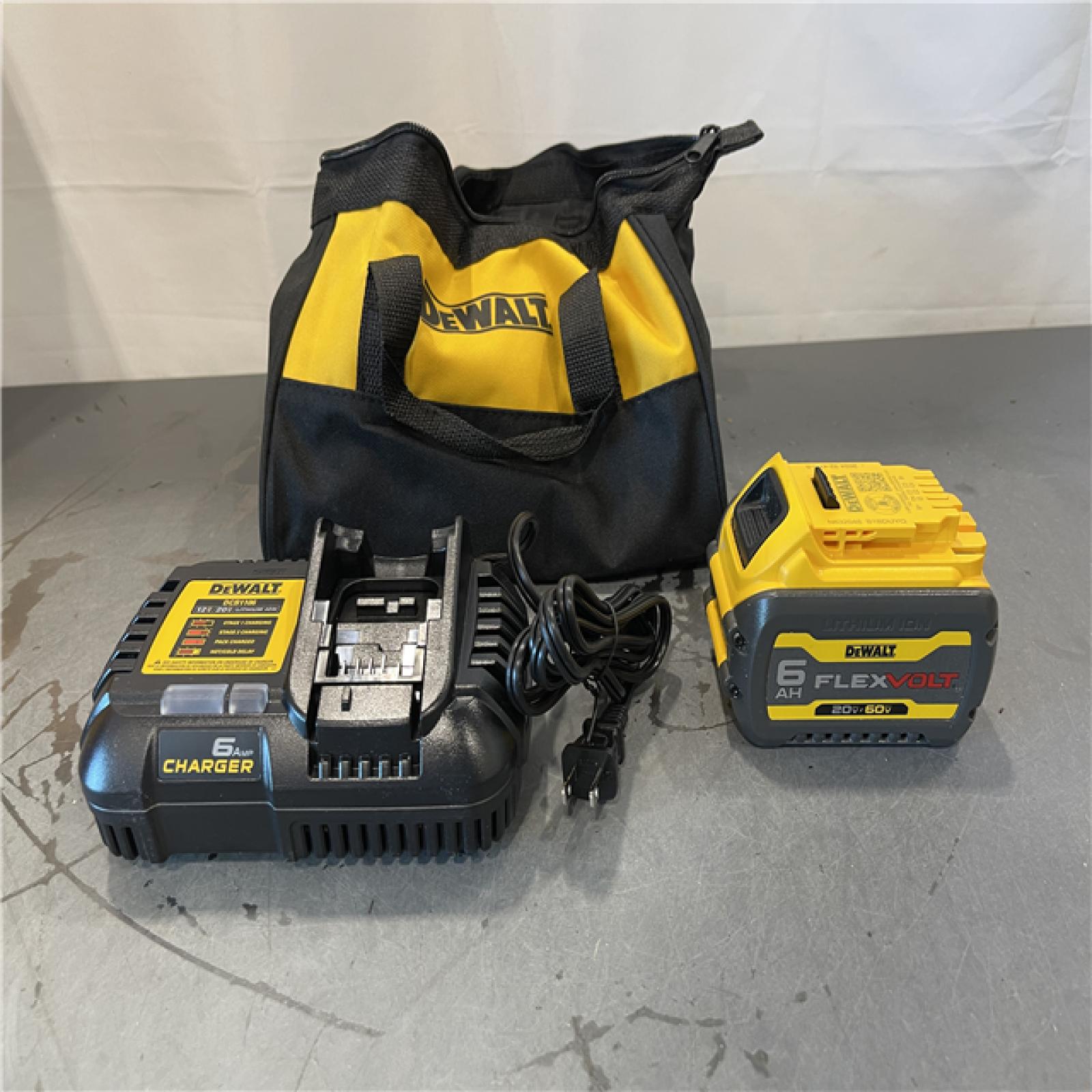 AS-IS - DEWALT FLEXVOLT 20V/60V MAX Lithium-Ion 6.0Ah Battery Pack with 6 Amp Output Charger