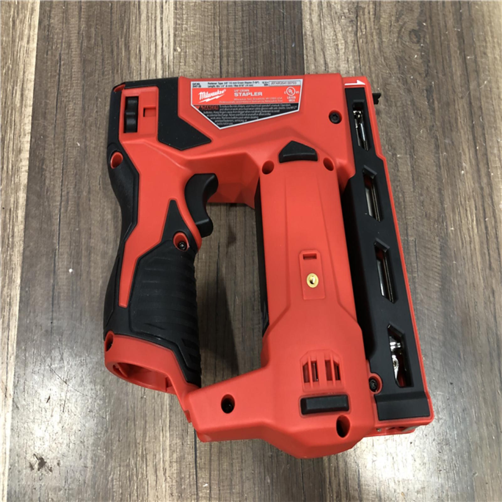 AS-IS Milwaukee 12-Volt Lithium-Ion Cordless 3/8 in. Crown Stapler (Tool-Only)