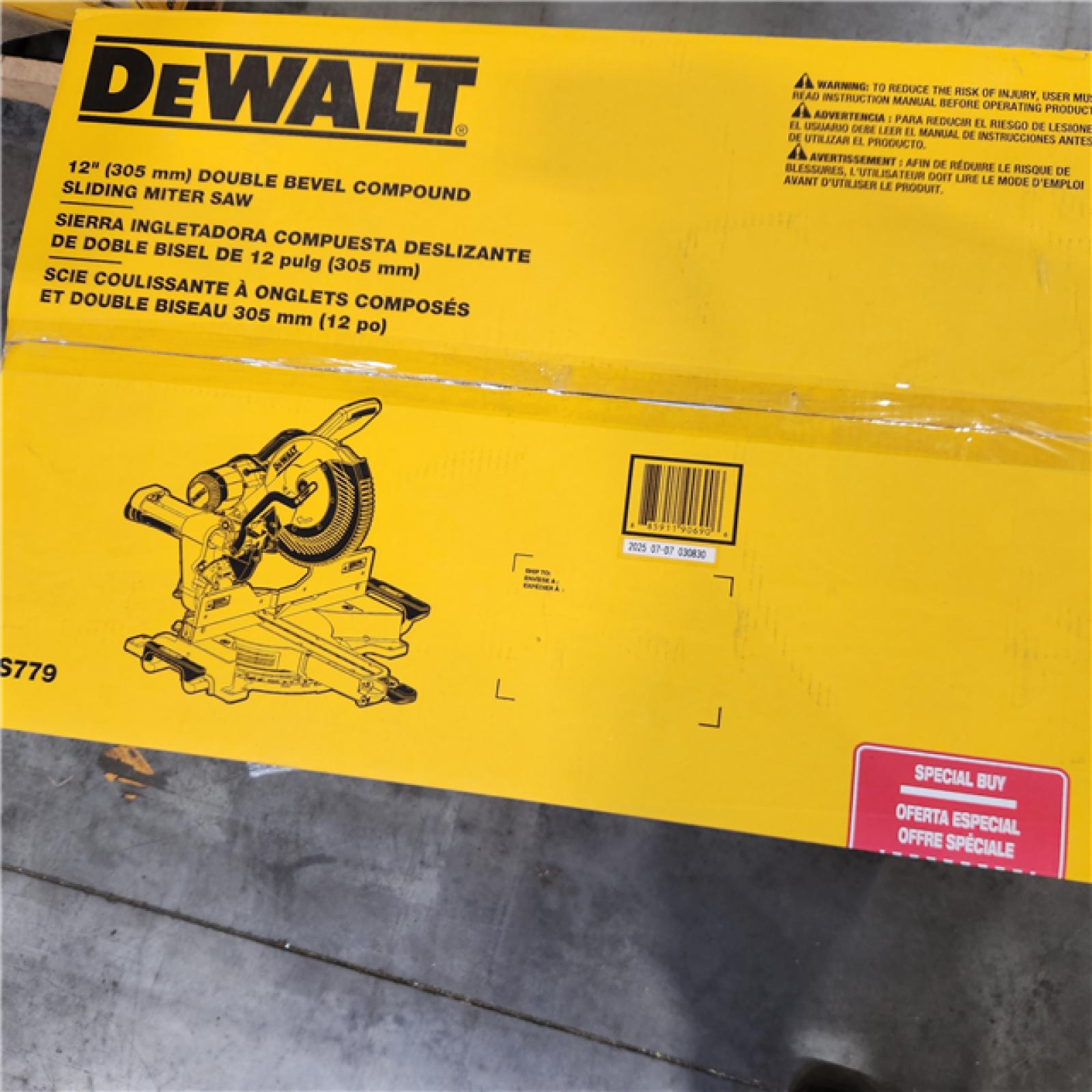 NEW- DeWalt 15 Amps 12 in. Corded Dual-Bevel Sliding Compound Miter Saw