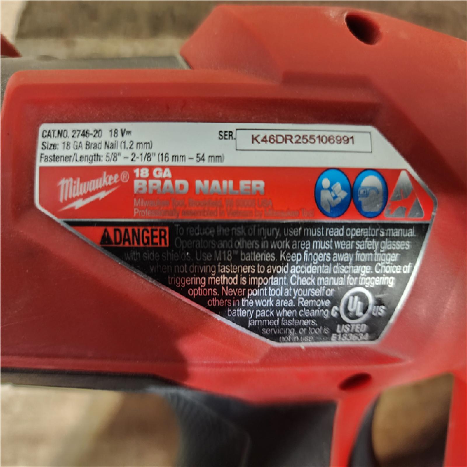 HOUSTON LOCATION - AS-IS Milwaukee FUEL 18-Volt Lithium-Ion Brushless Cordless Gen II 18-Gauge Brad Nailer (Tool-Only)