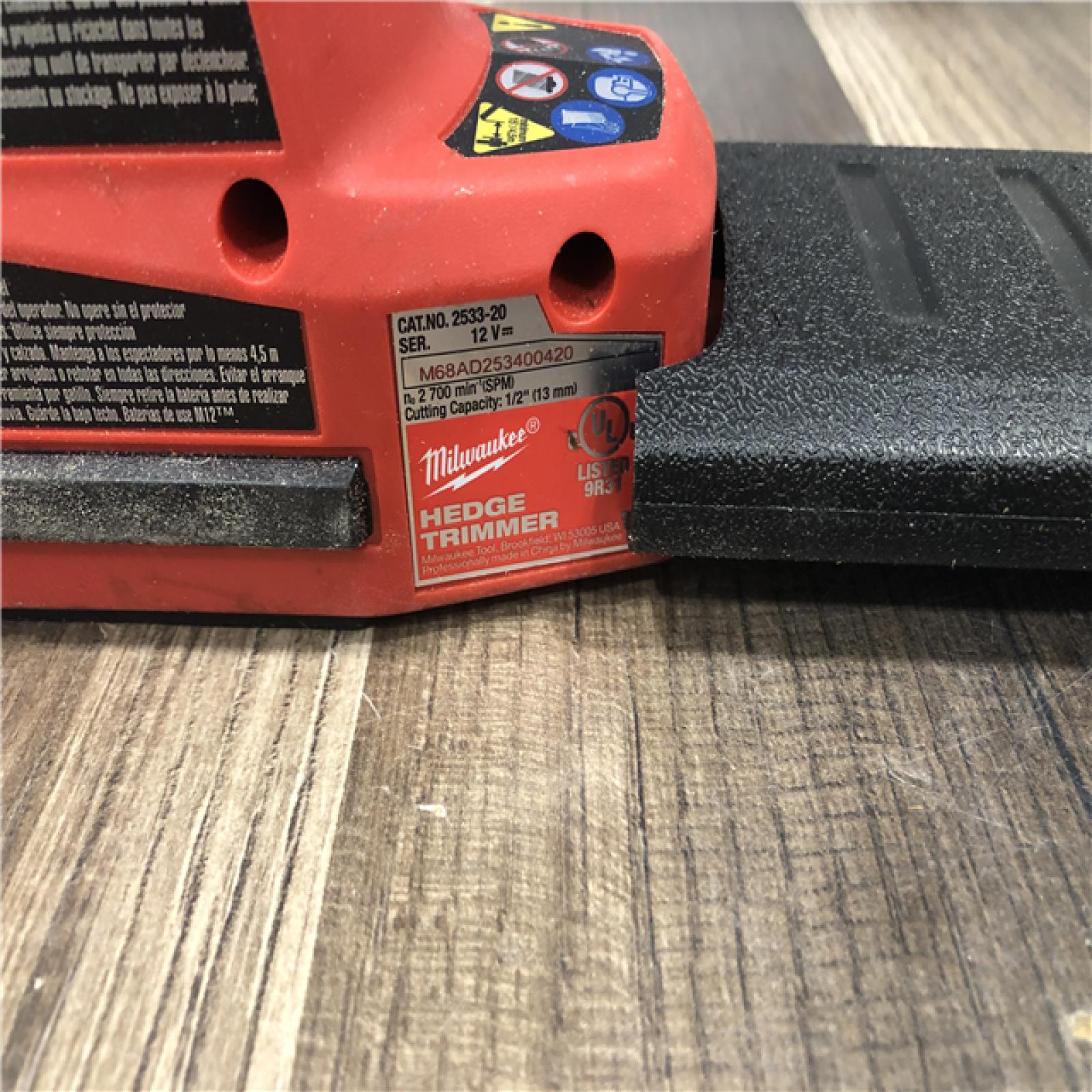 AS-IS Milwaukee FUEL 8 in. 12V Lithium-Ion Brushless Cordless Battery Hedge Trimmer (Tool-Only)