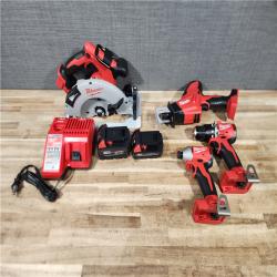 HOUSTON LOCATION - AS - IS Milwaukee 18-Volt Lithium-Ion Brushless Cordless (4-Tool) Combo Kit