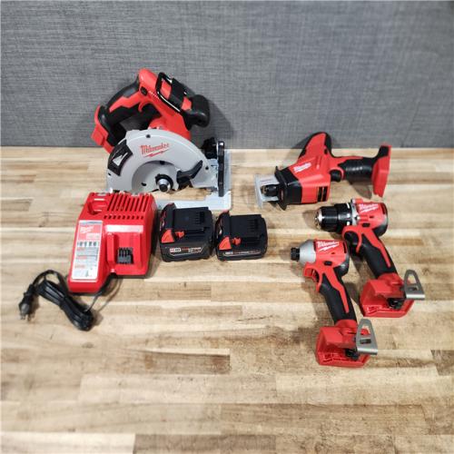 HOUSTON LOCATION - AS - IS Milwaukee 18-Volt Lithium-Ion Brushless Cordless (4-Tool) Combo Kit