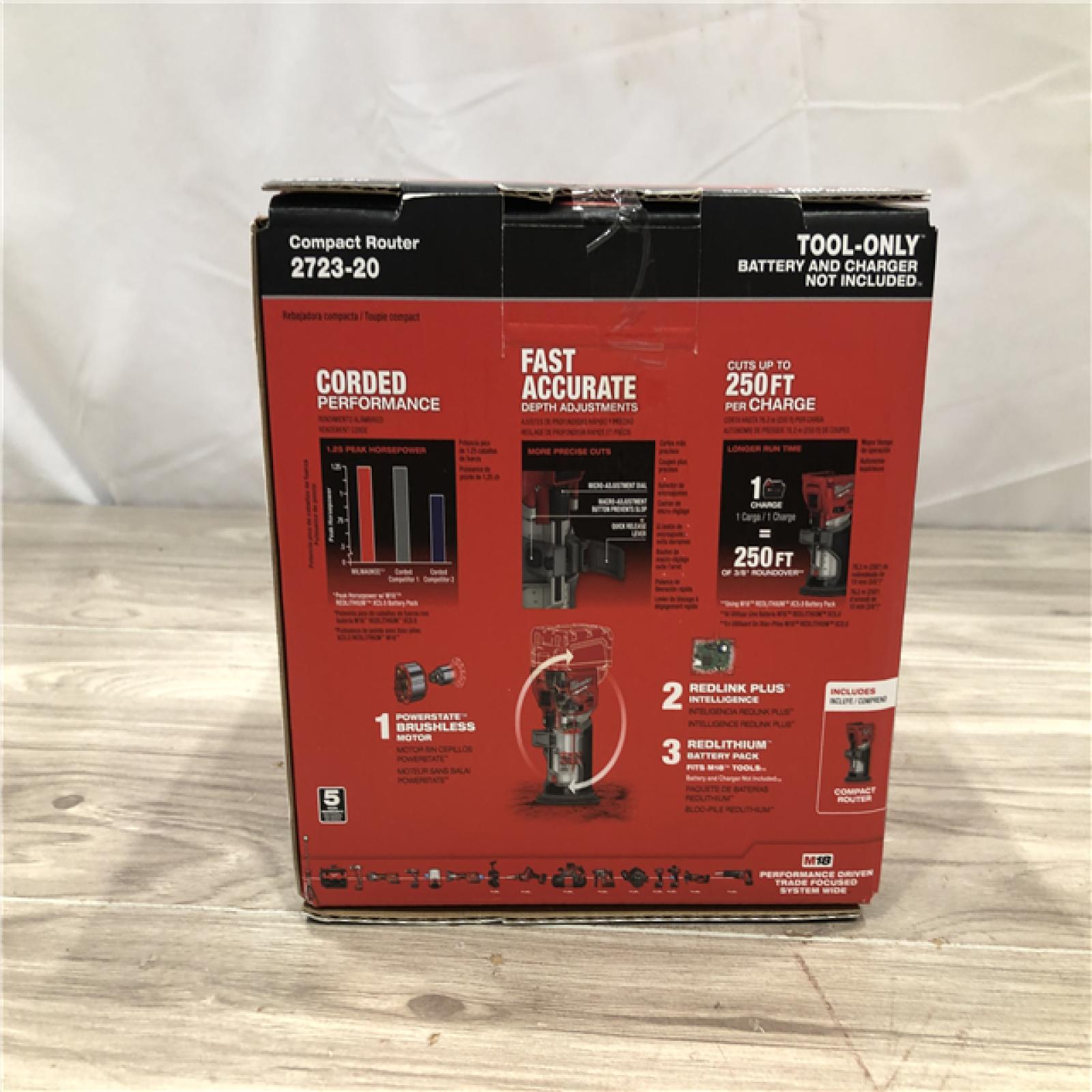 NEW! - Milwaukee M18 FUEL 18V Lithium-Ion Cordless Compact Router (Tool-Only)