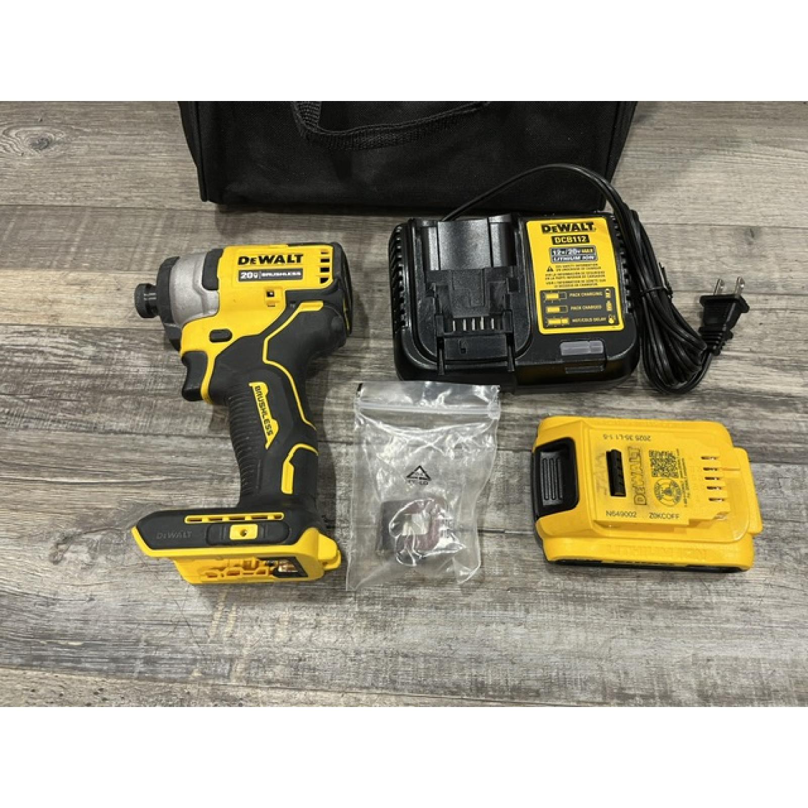 AS-IS DEWALT Atomic 20V Max Lithium-Ion Brushless Cordless Compact 1/4 in. Impact Driver Kit