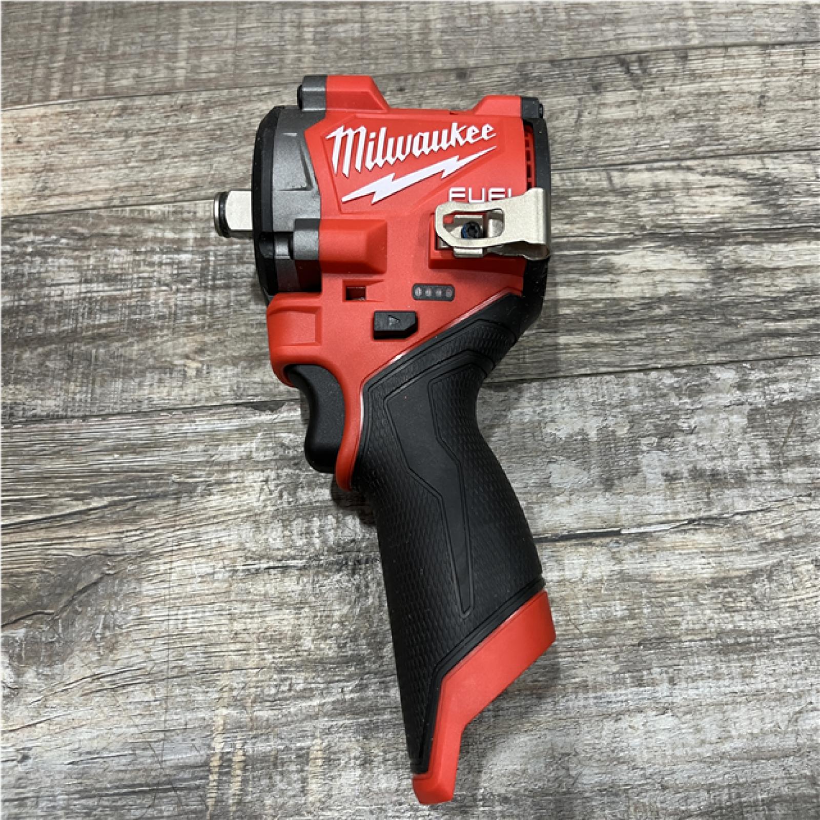 AS-IS Milwaukee FUEL 12V Lithium-Ion Brushless Cordless Stubby 1/2 in. Impact Wrench (Tool-Only)