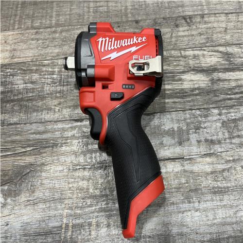 AS-IS Milwaukee FUEL 12V Lithium-Ion Brushless Cordless Stubby 1/2 in. Impact Wrench (Tool-Only)