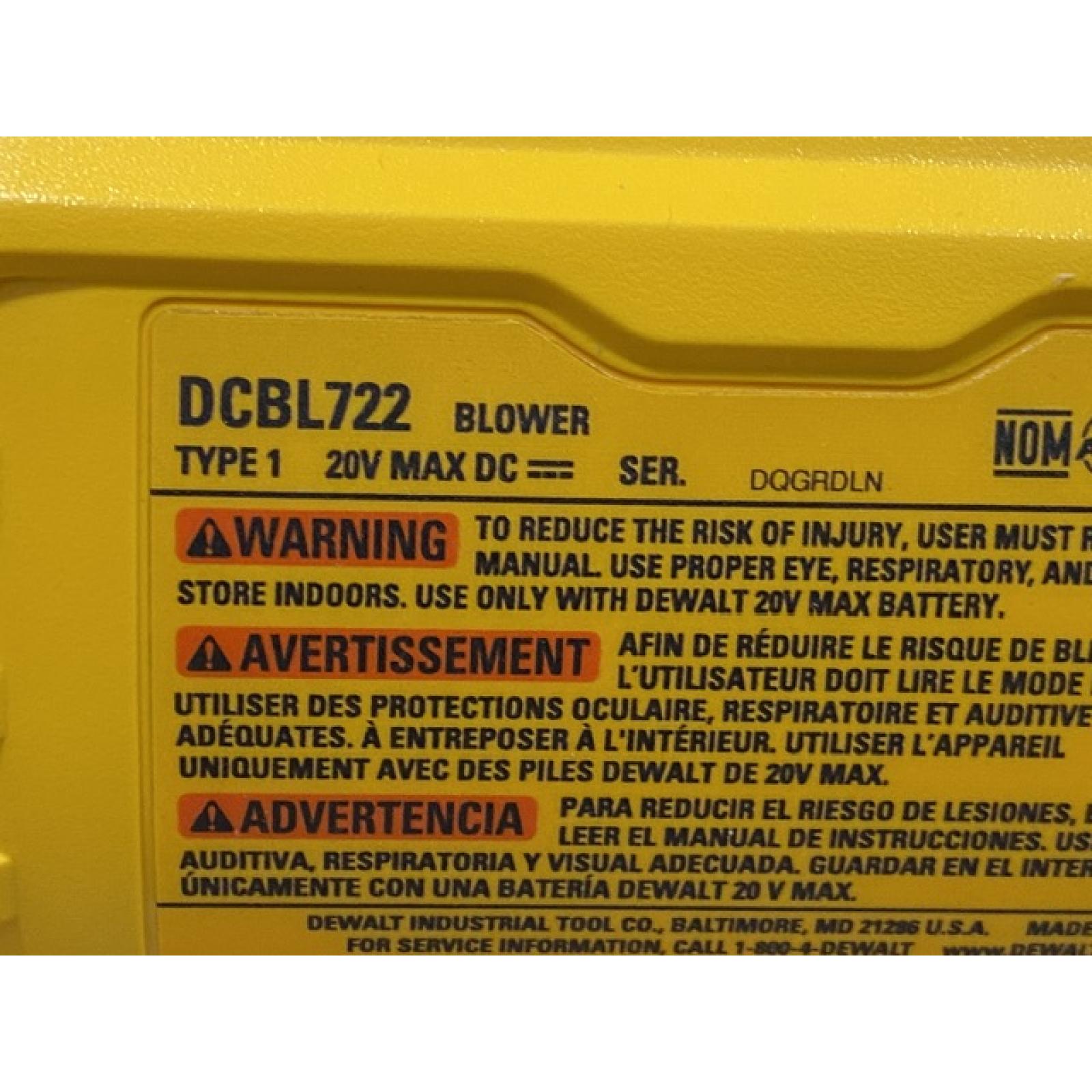 AS-IS DEWALT 20V MAX* XR Brushless Cordless Handheld Blower Kit