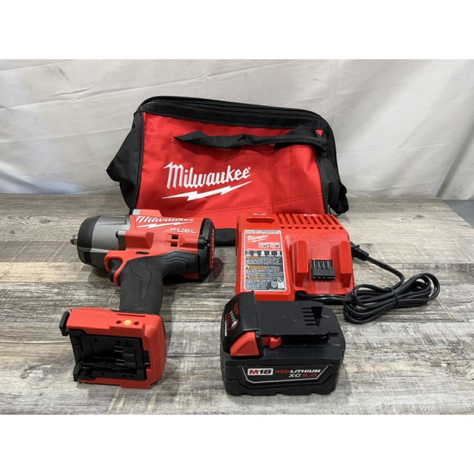 AS-IS Milwaukee FUEL 18V Lithium-Ion Brushless Cordless 1/2 in. Impact Wrench w/Friction Ring Kit