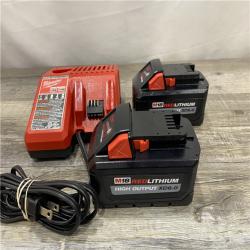 AS-IS Milwaukee 18-Volt Lithium-Ion High Output Battery Starter Kit with Two 6.0 Ah Battery and Charger