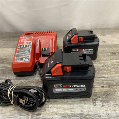 AS-IS Milwaukee 18-Volt Lithium-Ion High Output Battery Starter Kit with Two 6.0 Ah Battery and Charger