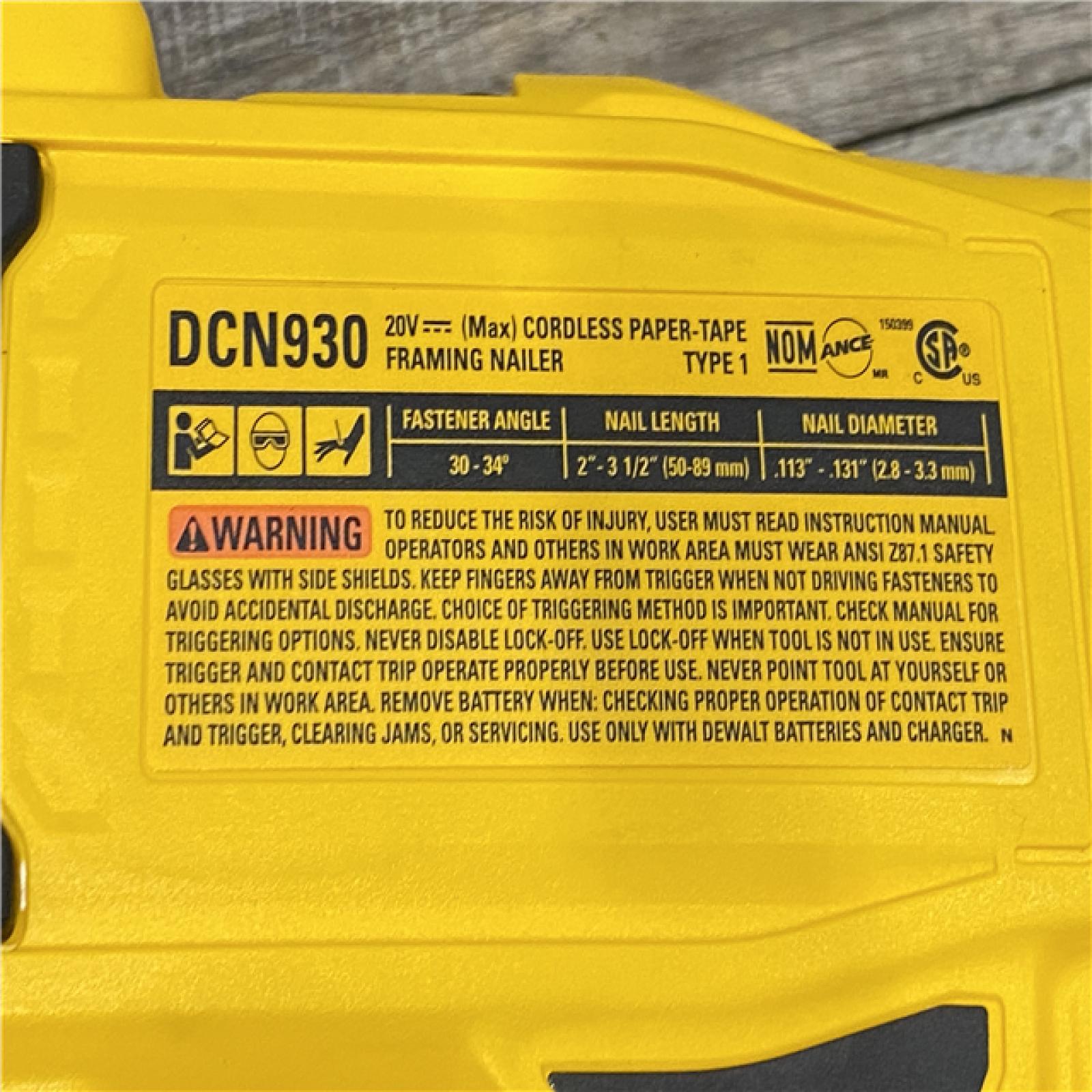 AS-IS DEWALT 20V 30 Degree Cordless Framing Nailer (Tool-Only)