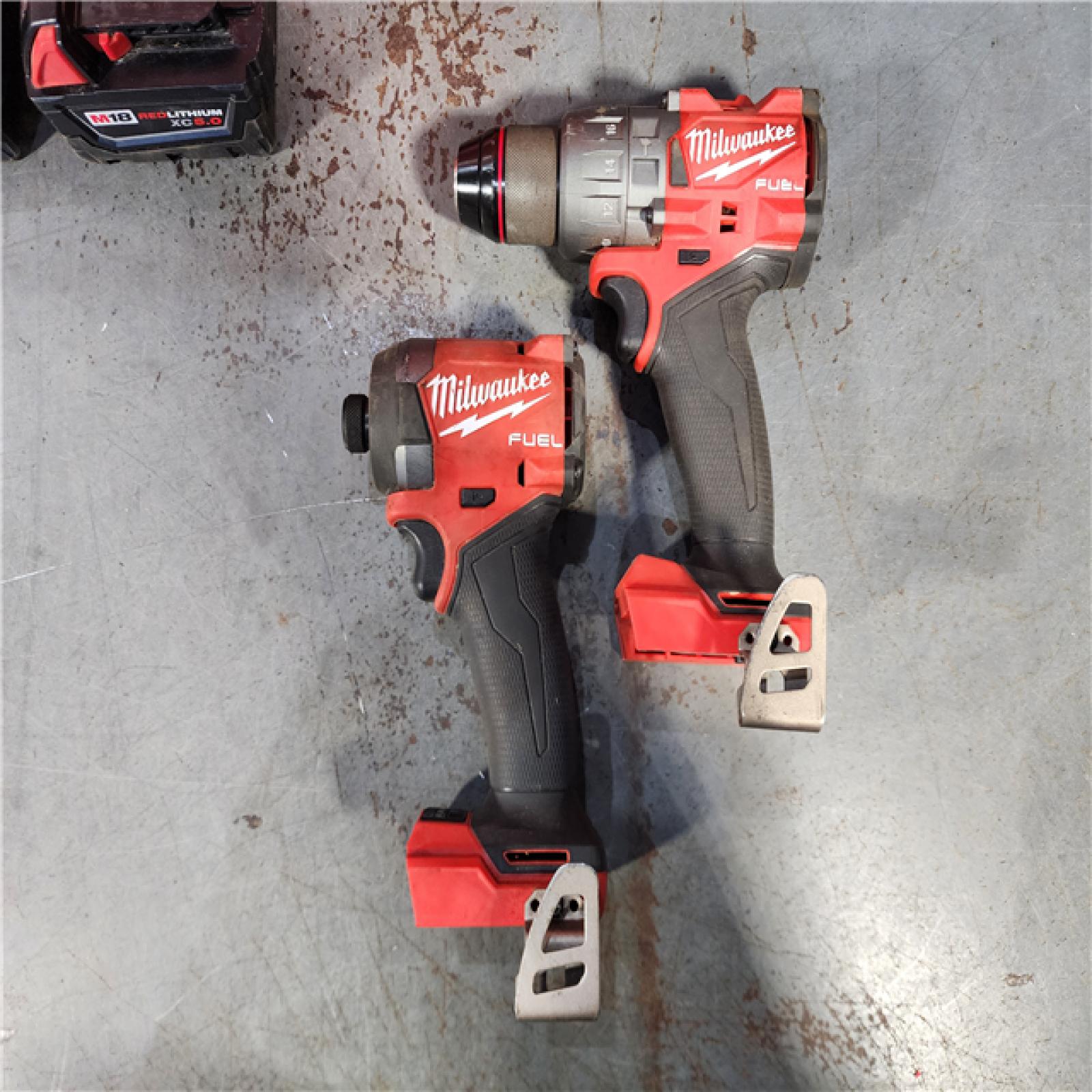 HOUSTON LOCATION - AS-IS MILWAUKEE FUEL 18V Lithium-Ion Brushless Cordless Hammer Drill and Impact Driver Combo Kit (2-Tool) with 2 Batteries