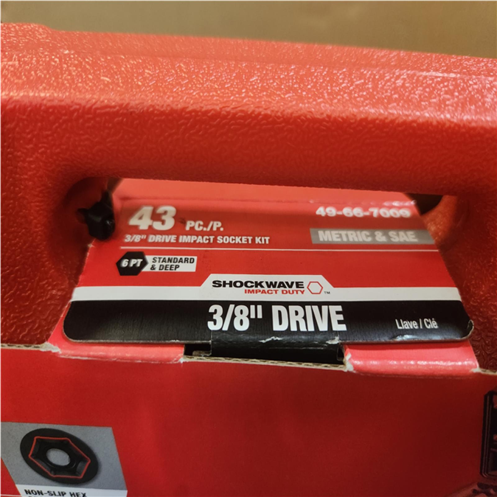 Phoenix SEALED Milwaukee SHOCKWAVE 3/8 in. Drive SAE and Metric 6 Point Impact Socket Set (43-Piece)