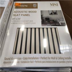 Phoenix NEW MSI Harmony Fog 24 in. x 24 in. Gray Light Wood Slat Decorative Acoustic Sound Absorbing Panels (35-Packs/542 sq. ft.)