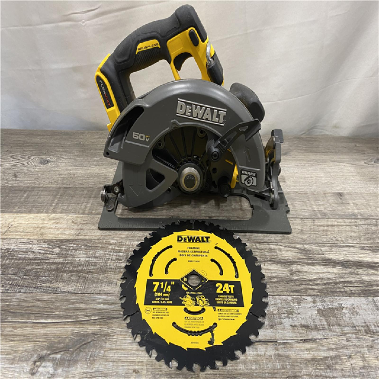 AS-IS DEWALT FLEXVOLT 60V MAX Cordless Brushless 7-1/4 in. Circular Saw with Brake (Tool Only)