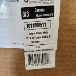 Phoenix Location NEW CASTICO Carrara 32 in. x 60 in. x 84 in. Solid Composite Stone Alcove Shower Kit with Walls