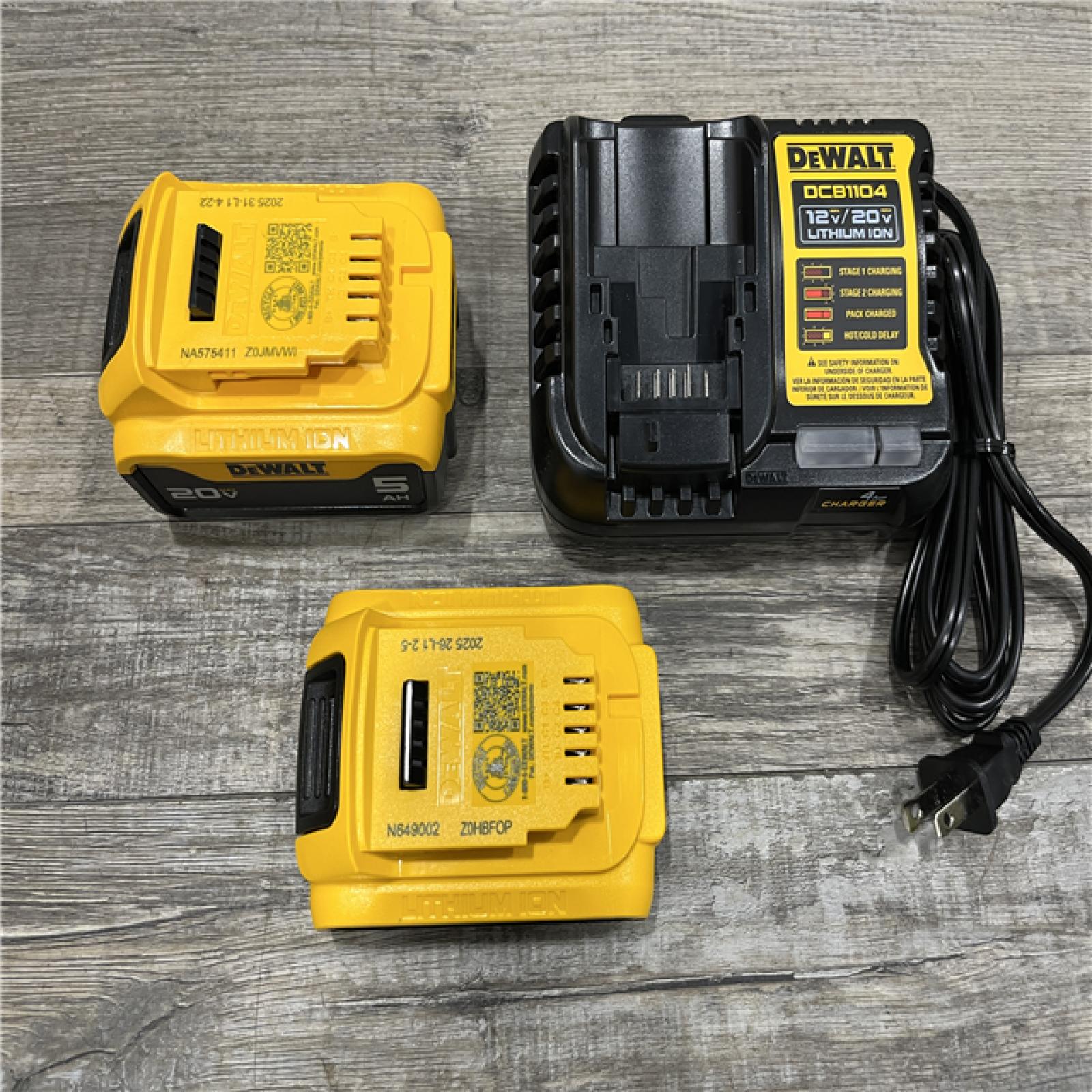 AS-IS DEWALT 20V MAX Lithium-Ion Battery Kit with 5.0Ah and 2.0Ah Battery and Charger