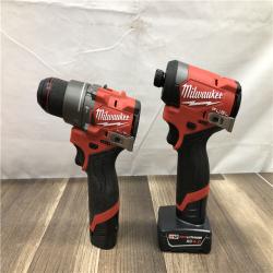 AS-IS Milwaukee FUEL 12-Volt Lithium-Ion Brushless Cordless Hammer Drill and Impact Driver Combo Kit