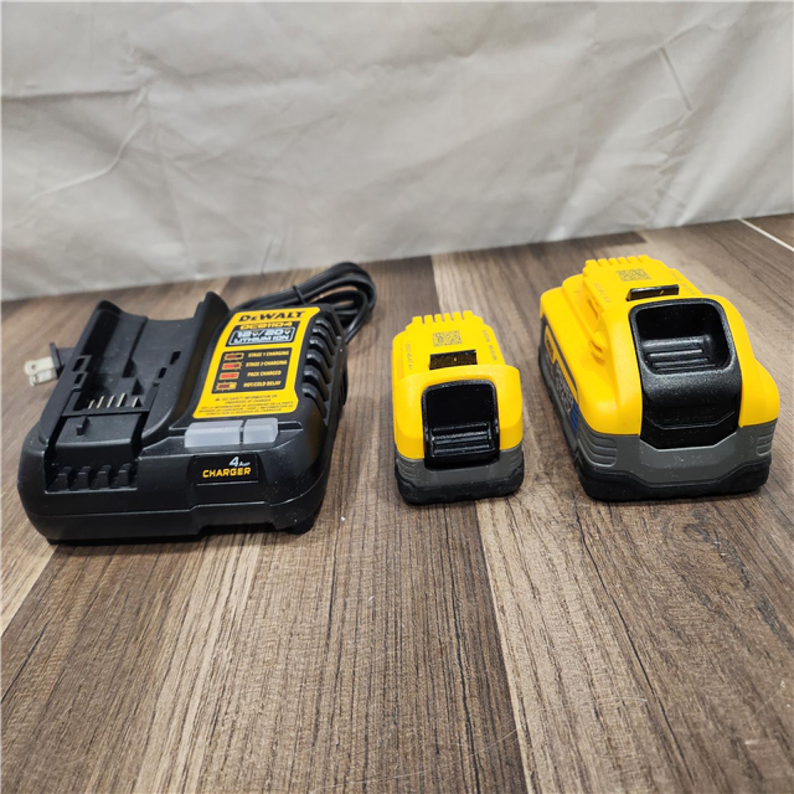 AS-IS DEWALT Powerstack 20-Volt Lithium-Ion 5.0 Ah and 1.7 Ah Batteries and Charger