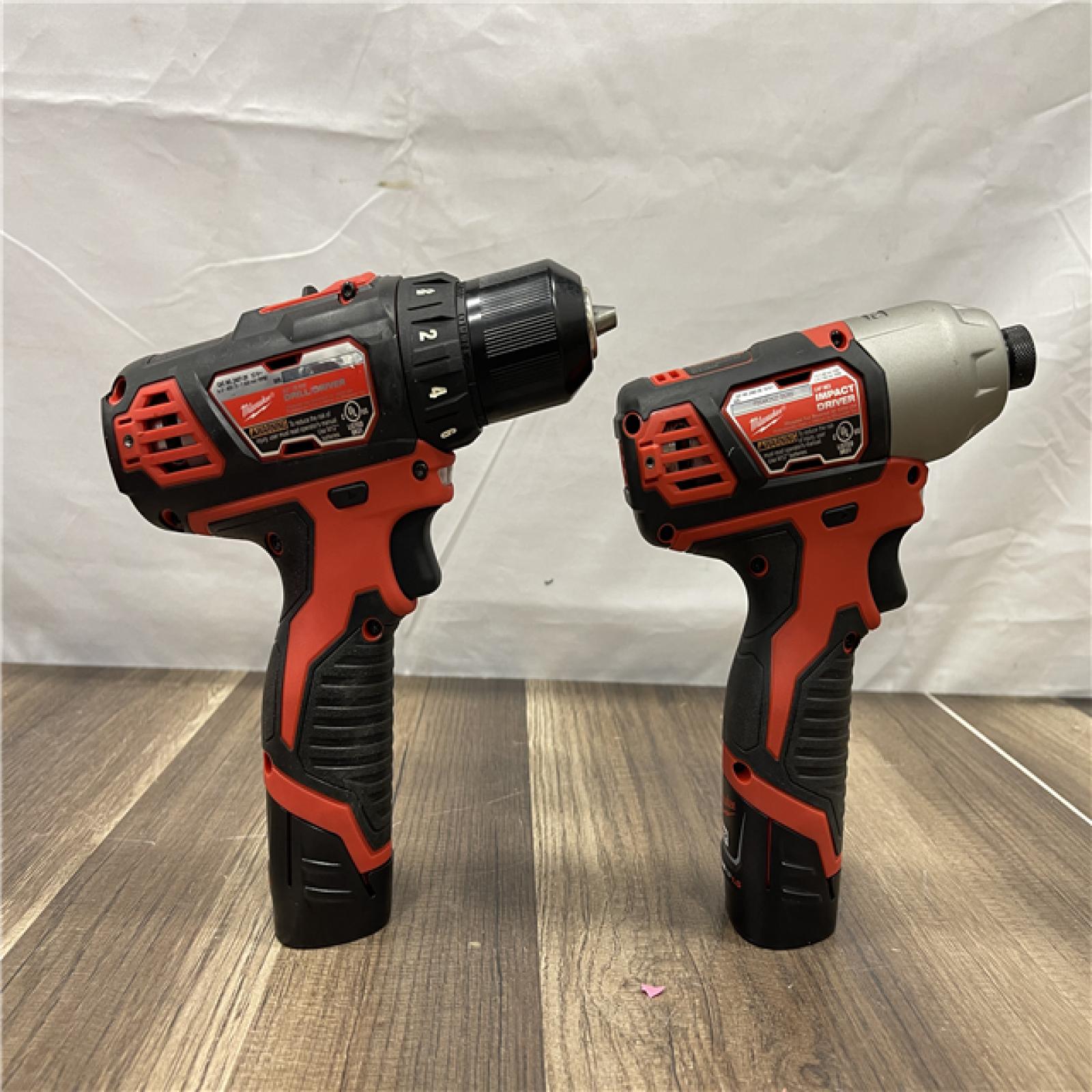 AS-IS Milwaukee M12 12V Lithium-Ion Cordless Drill Driver/Impact Driver Combo Kit