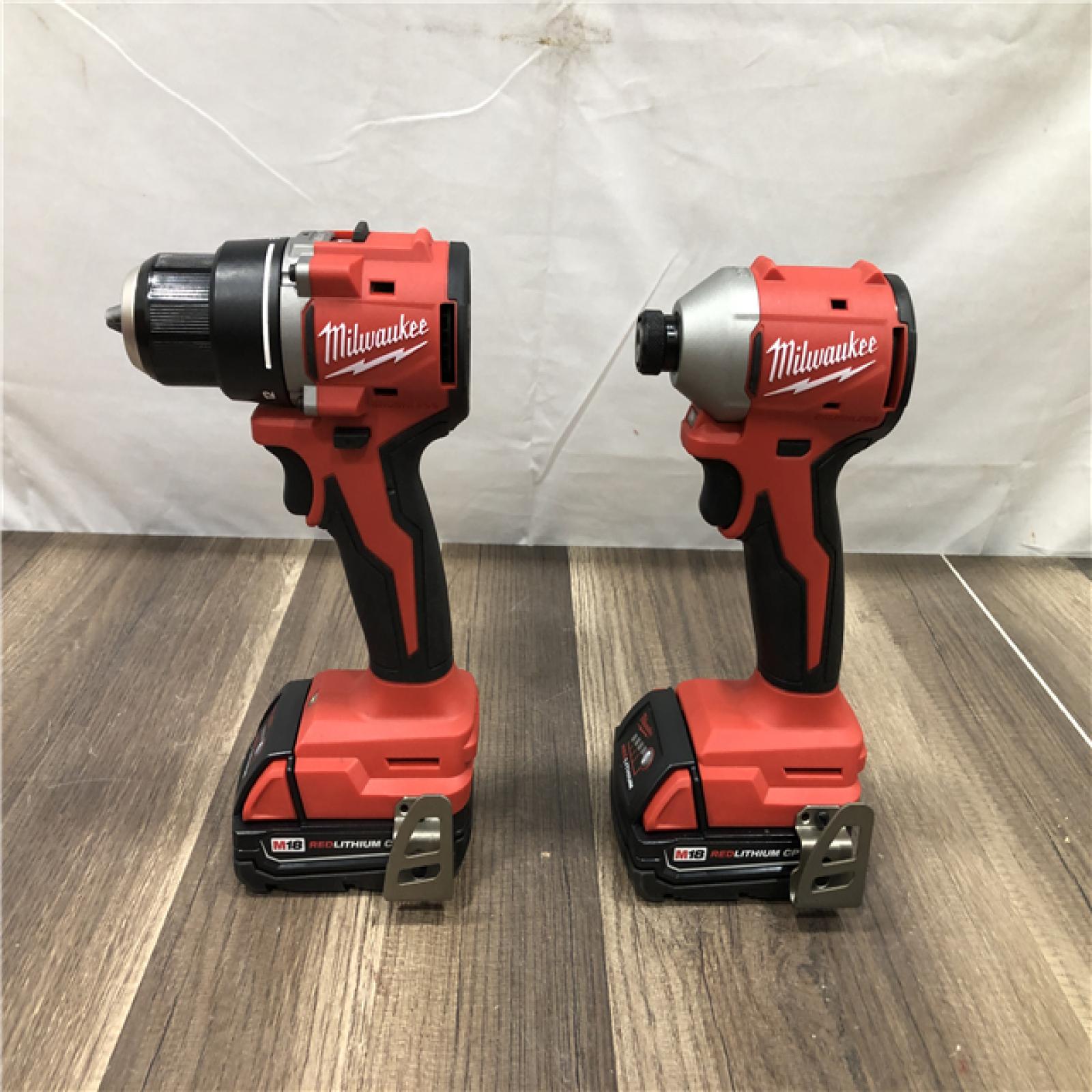 AS-IS Milwaukee 18V Lithium-Ion Brushless Cordless Compact Drill/Impact Combo Kit