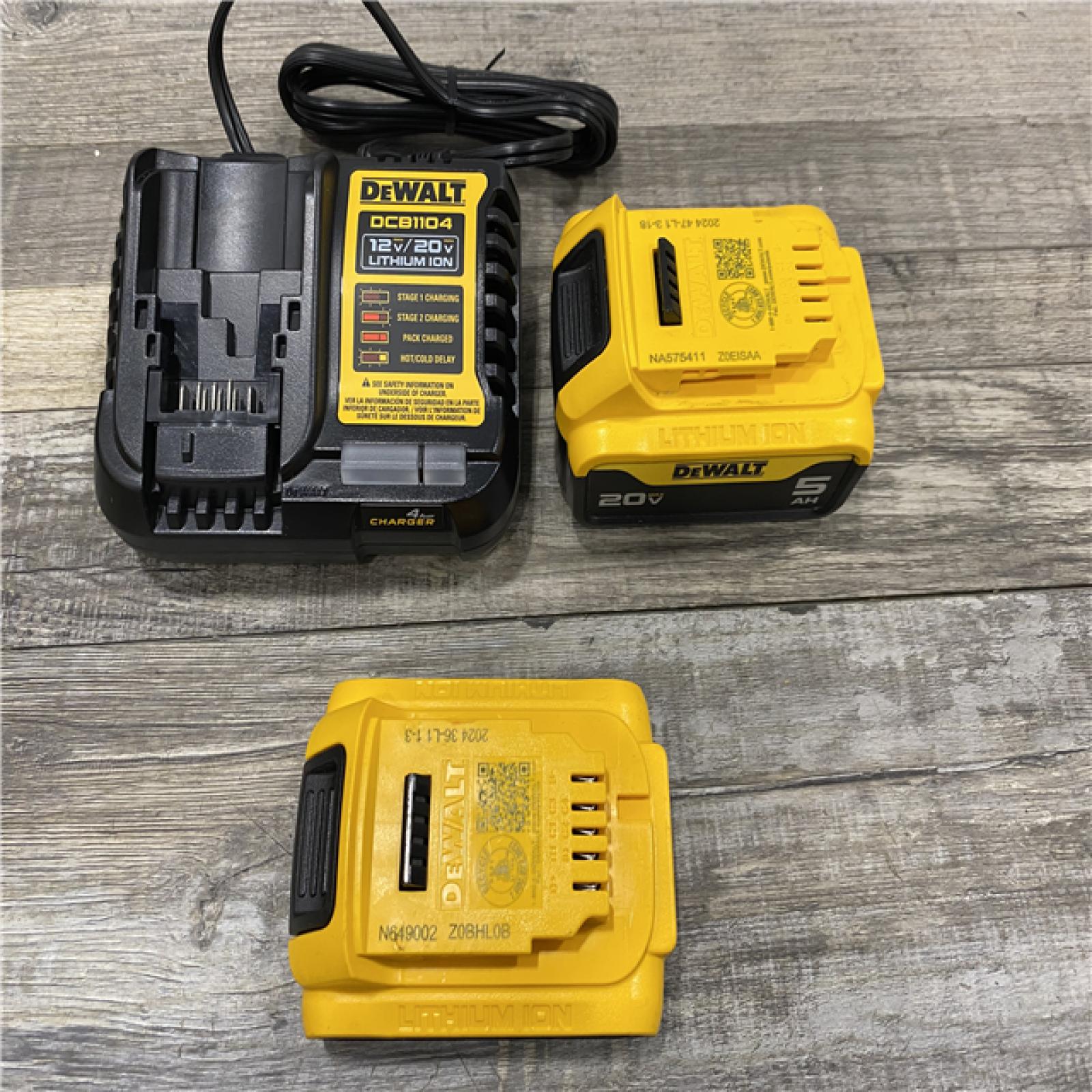AS-IS DEWALT 20V MAX Lithium-Ion Battery Kit with 5.0Ah and 2.0Ah Battery and Charger