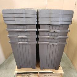 Phoenix LIKE NEW StyleWell 90 Gal. Resin Deck Box with Wheels in Brown Pallet of 8 (RV: $639)