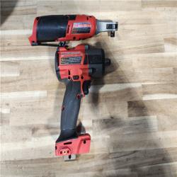 HOUSTON LOCATION - AS-IS Milwaukee FUEL 18V Cordless Mid Torque 1/2 in. Impact Wrench w/ M12 FUEL 3/8 in. Ratchet & Battery/Charger Combo Kit