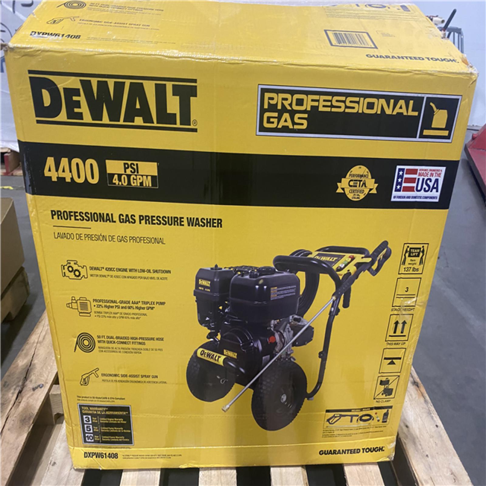 Dallas Location - As-Is DEWALT 4400 PSI 4.0 GPM Gas Pressure Washer