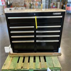 DALLAS LOCATION - Husky Tool Storage 46 in. W x 18 in. D 9-Drawer Mobile Workbench Cabinet in Gloss Black