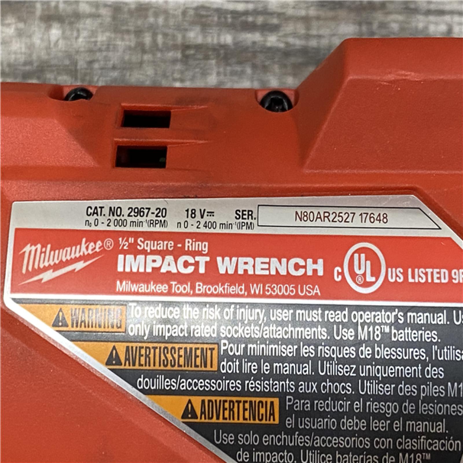 AS-IS Milwaukee FUEL 18V Lithium-Ion Brushless Cordless 1/2 in. Impact Wrench w/Friction Ring Kit