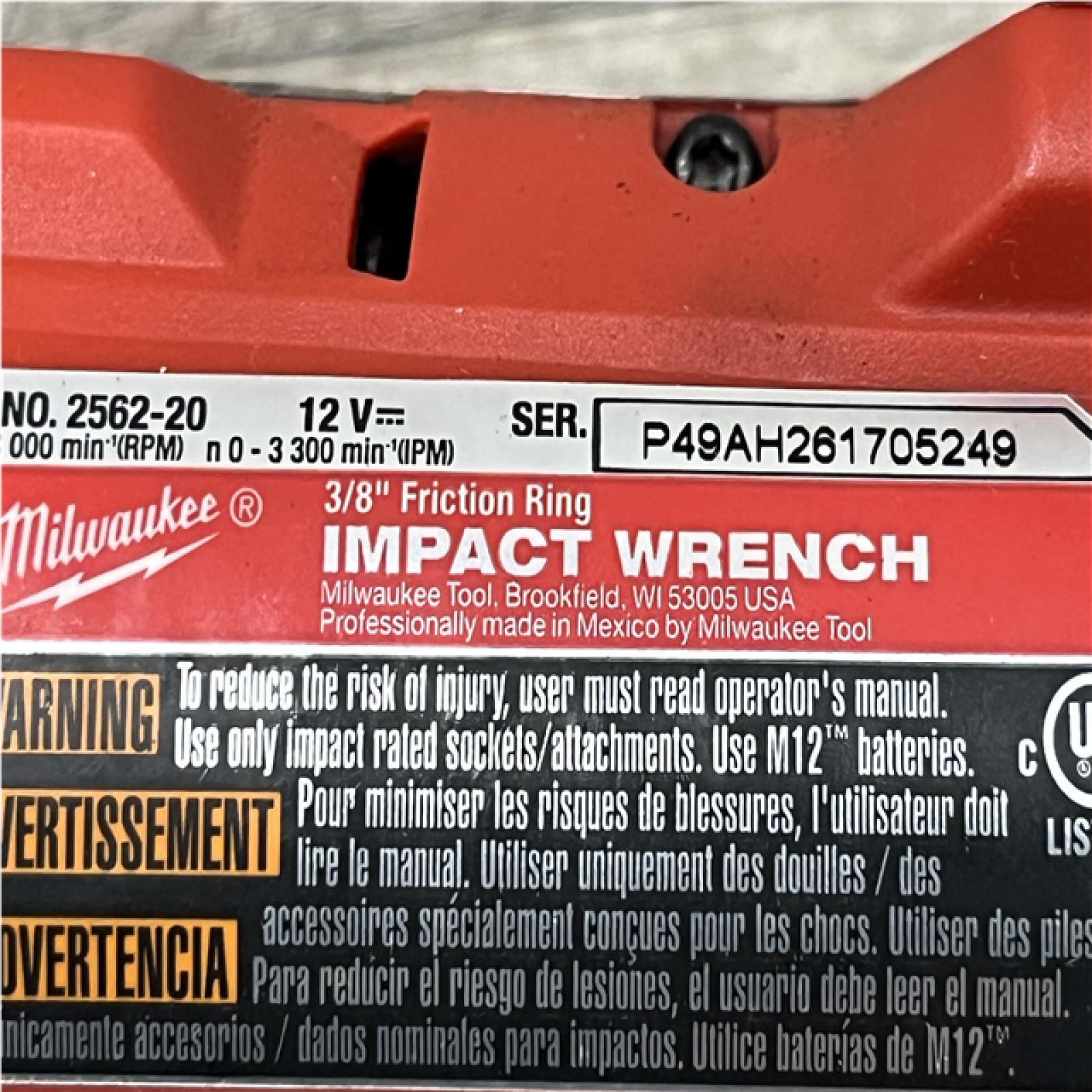 AS-IS Milwaukee FUEL 12V Lithium-Ion Brushless Cordless Stubby 3/8 in. Impact Wrench (Tool-Only)